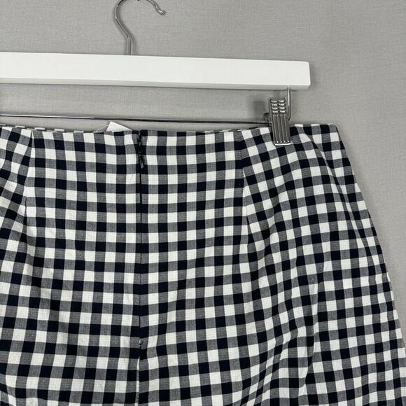 Loft Womens Skirt 8 Black Gingham Layered Wrap Cottagecore Retro Preppy Boho - Picture 8 of 10
